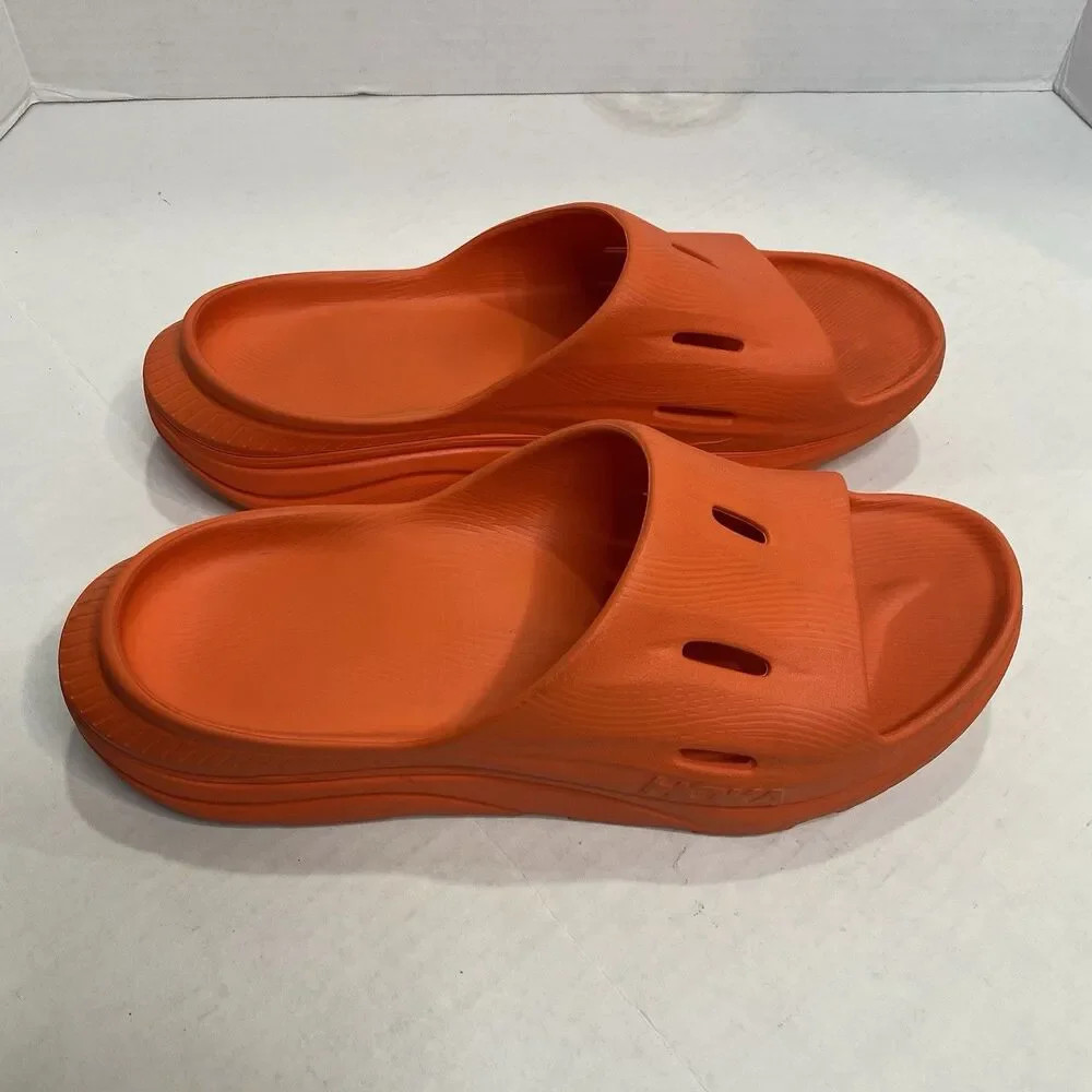 Hoka One One Slide 3 Sandals Mens 12 Orange Ora Recovery Comfort Shoes